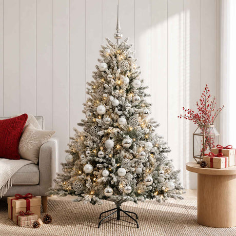 Vidaxl kunstkerstboom met kerstbal 120 cm 150 led's warmwit