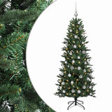 Vidaxl kunstkerstboom met kerstbal 120 cm 150 led's warmwit pvc en pe