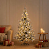 Vidaxl kunstkerstboom met kerstbal 120 cm 150 led's warmwit
