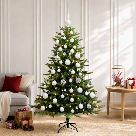 Vidaxl kunstkerstboom met ballen 120 cm 150 led's warmwit
