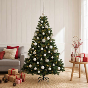 Vidaxl kunstkerstboom met ballen 120 cm 150 led's warmwit