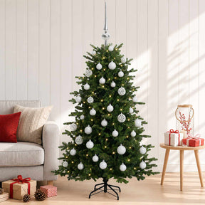 Vidaxl kunstkerstboom met kerstbal 120 cm 150 led's warmwit