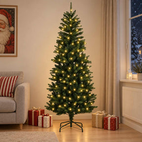 Vidaxl kunstmatige inklapbare kerstboom 180 cm 300 led's warmwit
