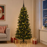 Vidaxl kunstkerstboom met kerstbal 180 cm 300 led's warmwit pvc en pe