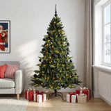 Vidaxl kunstkerstboom met kerstbal 180 cm 300 led's warmwit
