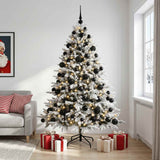 Vidaxl kunstkerstboom met kerstbal 180 cm 300 led's warmwit