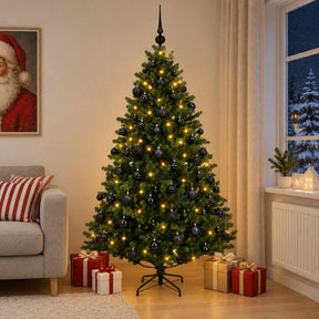 Vidaxl kunstkerstboom met ballen 180 cm 300 led's warmwit