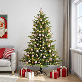 Vidaxl kunstkerstboom met ballen 180 cm 300 led's warmwit