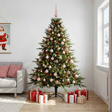 Vidaxl kunstkerstboom met kerstbal 210 cm 300 led's warmwit