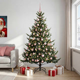 Vidaxl kunstkerstboom met kerstbal 180 cm 300 led's warmwit