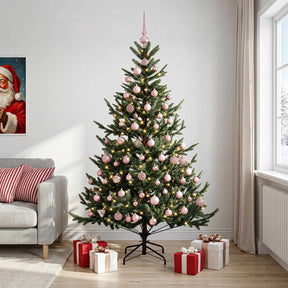 Vidaxl kunstkerstboom met kerstbal 180 cm 300 led's warmwit