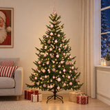 Vidaxl kunstkerstboom met kerstbal 180 cm 300 led's warmwit