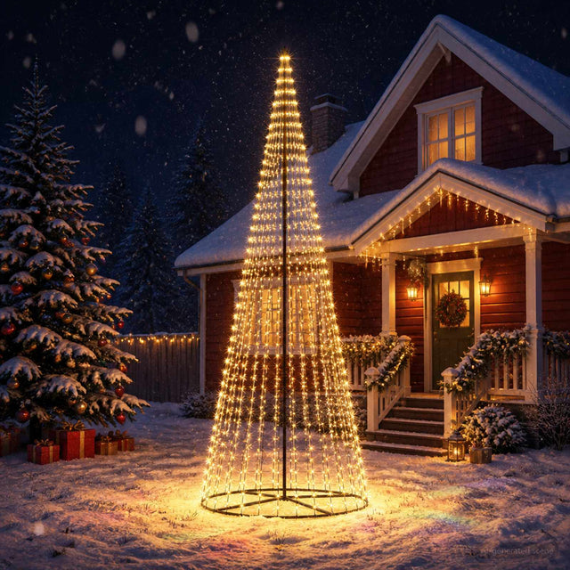 Vidaxl led kerstboom 385 cm 1148 led's warmwit ijzer zwart