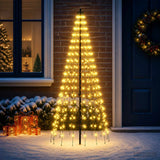 Vidaxl led kerstboom 165 cm 270 led's warmwit ijzer zwart