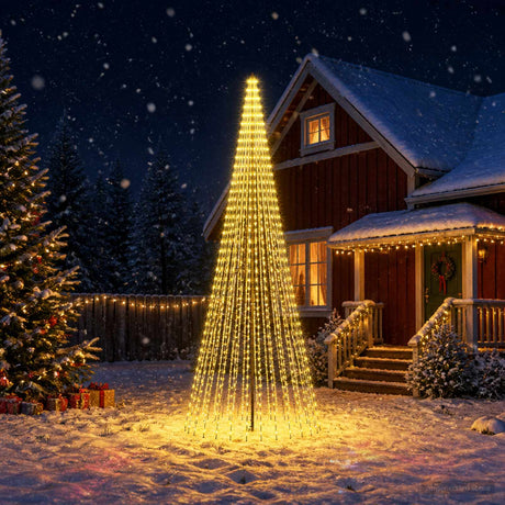 Vidaxl led kerstboom 385 cm 1148 led's warmwit ijzer zwart