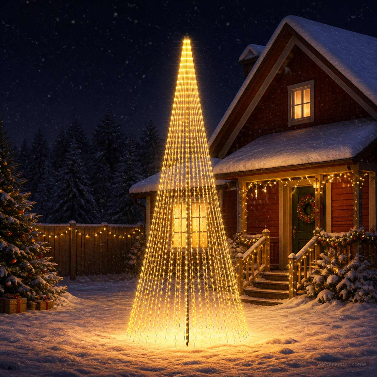 Vidaxl led kerstboom 485 cm 1632 led's warmwit ijzer zwart
