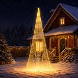Vidaxl led kerstboom 485 cm 1632 led's warmwit ijzer zwart