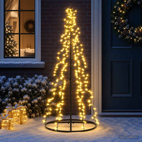 Vidaxl led kerstboom 165 cm 540 led's warmwit staal zwart