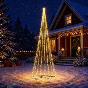 Vidaxl led kerstboom 485 cm 3000 led's warmwit staal zwart