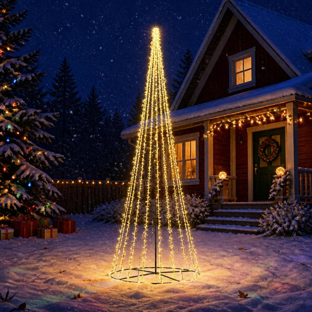 Vidaxl led kerstboom 485 cm 3000 led's warmwit staal zwart