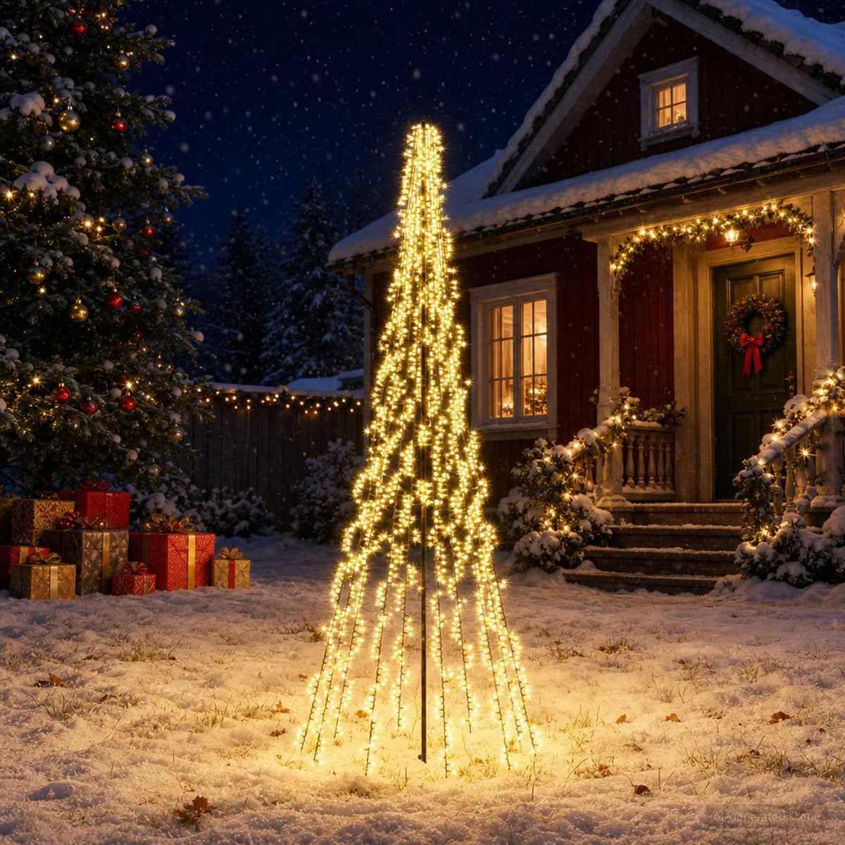 Vidaxl led kerstboom 285 cm 1550 led's warmwit staal zwart