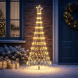 Vidaxl led kerstboom 180 cm 230 led's warmwit ijzer zwart