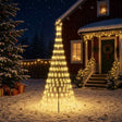 Vidaxl led kerstboom 250 cm 290 led's warmwit ijzer zwart