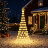 Vidaxl led kerstboom 250 cm 290 led's warmwit ijzer zwart