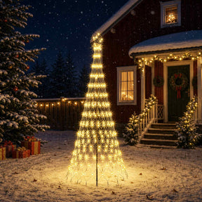 Vidaxl led kerstboom 250 cm 290 led's warmwit ijzer zwart