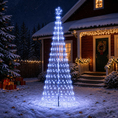 Vidaxl led kerstboom ekenas 300 cm 350 led's blauw ijzer zwart