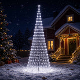 Vidaxl led kerstboom 400 cm 450 led's koel wit ijzer zwart
