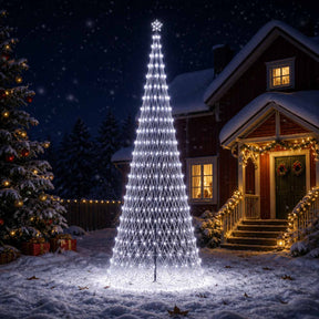 Vidaxl led kerstboom 400 cm 450 led's koel wit ijzer zwart