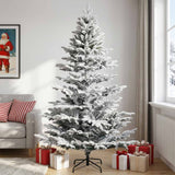 Vidaxl kunstmatige inklapbare kerstboom 210 cm pe pvc groen en wit