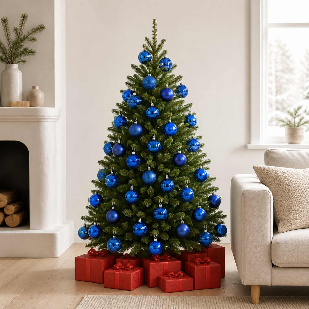 Vidaxl kerstballen set 50 st blauw 8 cm polystyreen
