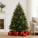 Vidaxl kerstbalset xl 18 st zwart en goud 8 cm polystyreen
