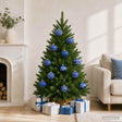 Vidaxl kerstbalset xl 12 st blauw en wit 10 cm polystyreen