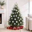 Vidaxl kerstballen set 36 st wit en grijs 6 cm polystyreen