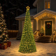 Vidaxl led-tinselkerstboom met voet ekenas 250 cm 370 led's warmwit