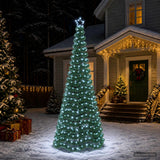 Vidaxl led-tinselkerstboom met voet ekenas 250 cm 370 led's koel wit