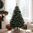 Vidaxl kunstkerstboom met scharnierconstructie 150 cm pvc groen en wit