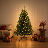 Vidaxl kunstmatige inklapbare kerstboom 180 cm 300 led's warmwit staal