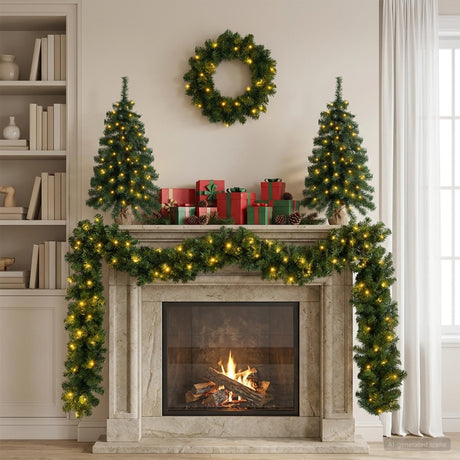 Vidaxl mini-kerstbomenset 60 cm 125 led's warmwit pvc groen
