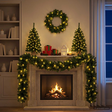 Vidaxl mini-kerstbomenset 60 cm 125 led's warmwit pvc groen