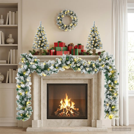 Vidaxl mini-kerstbomenset 45 cm 125 led's warmwit pvc groen en wit