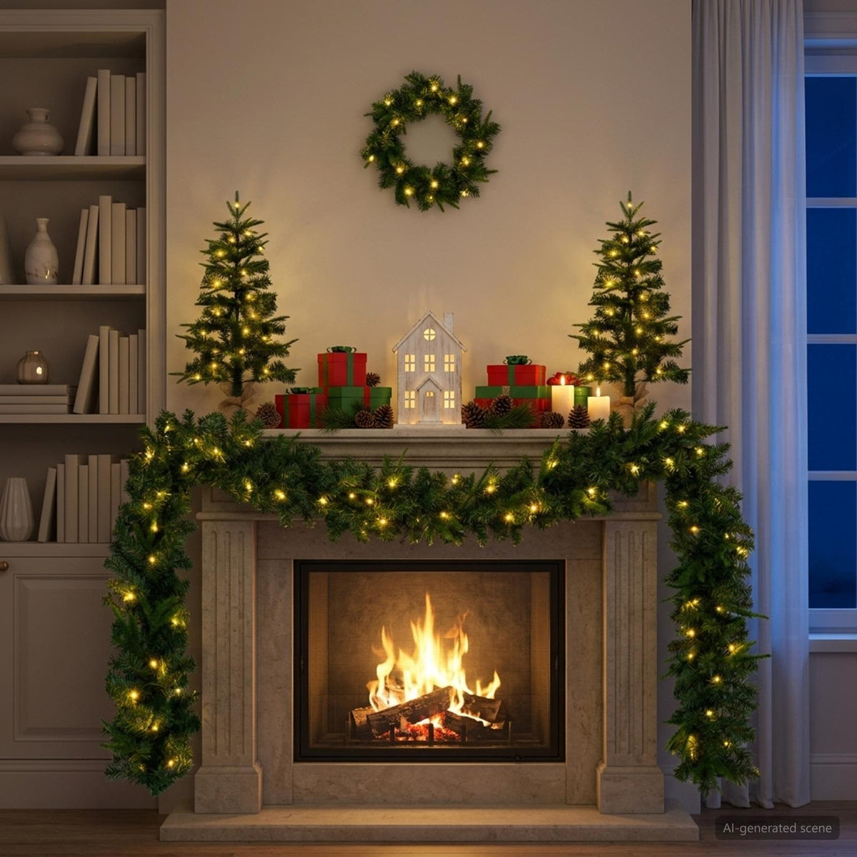 Vidaxl mini-kerstbomenset 45 cm 125 led's warmwit pvc en pe groen