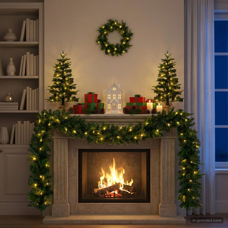 Vidaxl mini-kerstbomenset 60 cm 125 led's warmwit pvc en pe groen