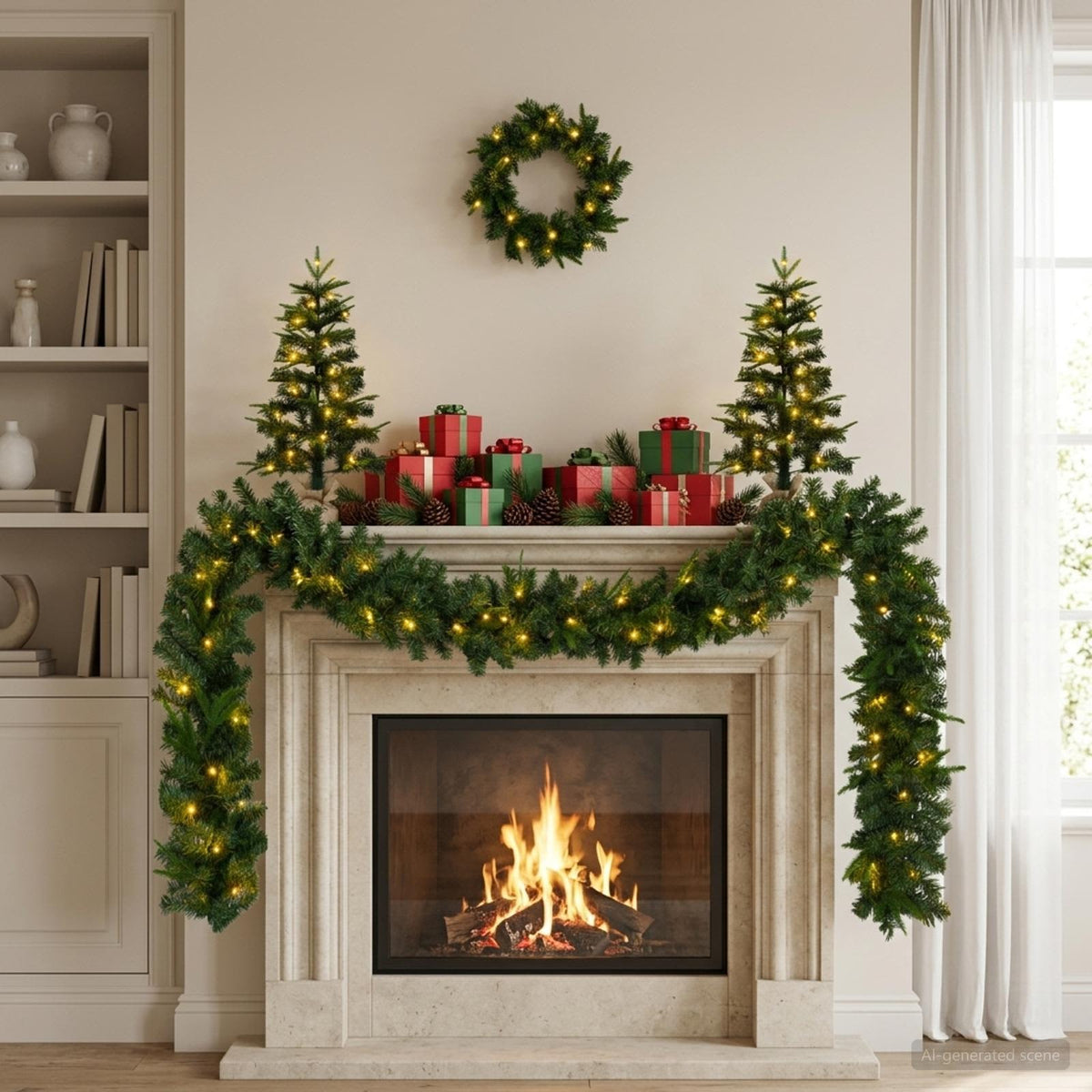 Vidaxl mini-kerstbomenset 45 cm 125 led's warmwit pvc en pe groen