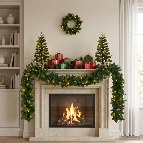 Vidaxl mini-kerstbomenset 60 cm 125 led's warmwit pvc en pe groen