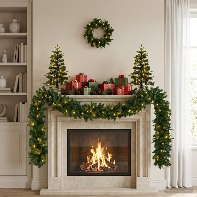 Vidaxl mini-kerstbomenset 45 cm 125 led's warmwit pvc en pe groen
