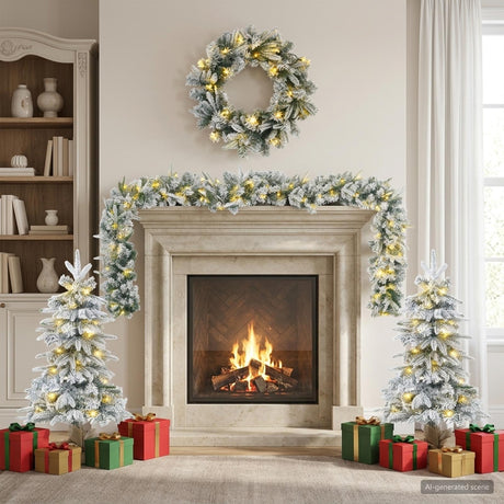 Vidaxl mini-kerstbomenset 90 cm 175 led's warmwit pvc en pe